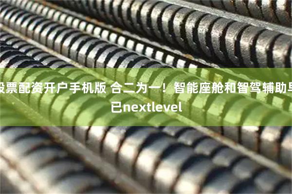 股票配资开户手机版 合二为一！智能座舱和智驾辅助早已nextlevel